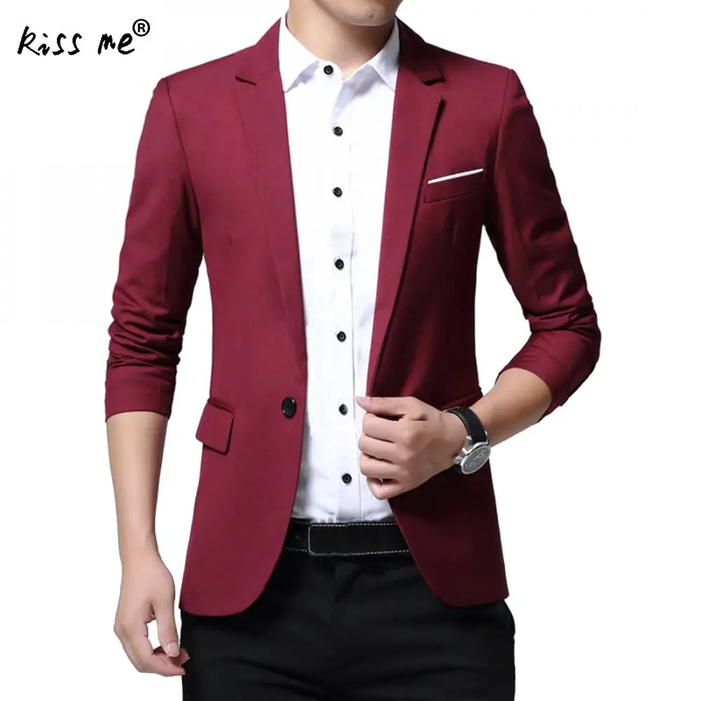 Новое поступление Для мужчин Блейзер Весенний костюм Повседневное Slim Fit пиджак