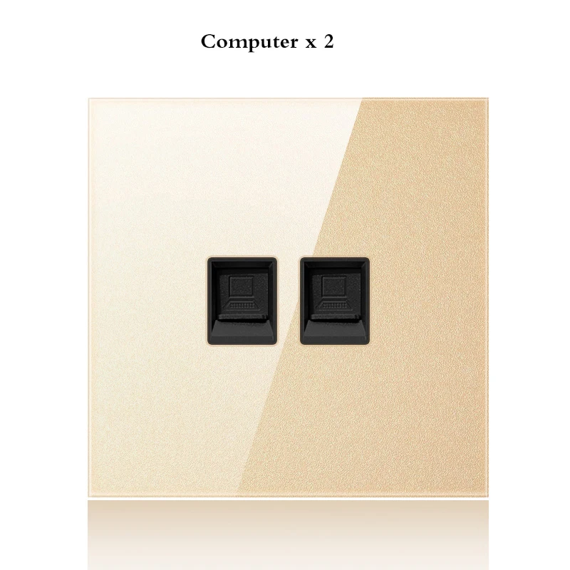 Computer x 2 С USB шампанское золото 1 2 3 4 банды 1 способ 2 способ стекло зеркало переключатель 86 Тип настенный выключатель Франция Германия Великобритания розетка бытовой - Цвет: Computer x 2