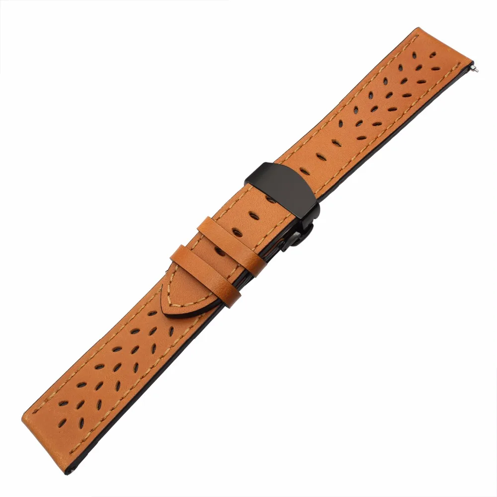 Italy Genuine Leather Watchband 22mm for Pebble Time / Steel Moto 360 2 46mm Men Xiaomi Amazfit Quick Release Band Wrist Strap