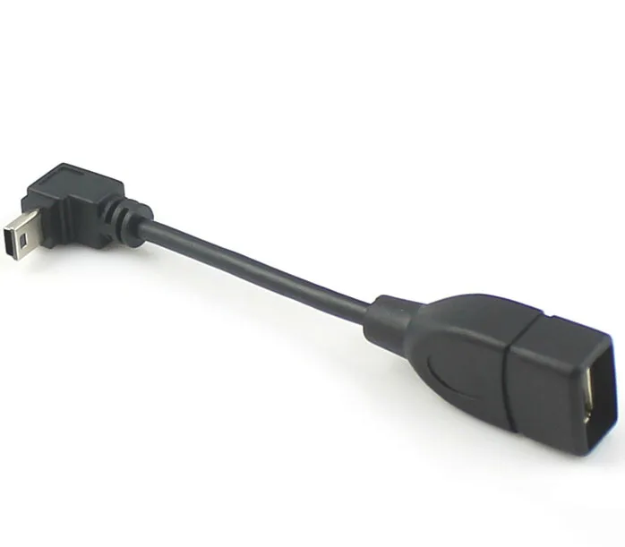 10 шт. 90 градусов вверх Угол Мини B 5Pin 5P папа USB2.0 USB 2 0 Женский хост OTG кабель для