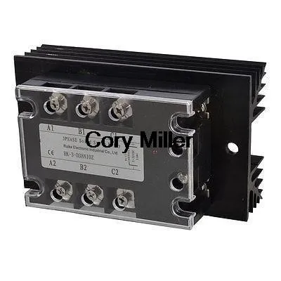 

DC 5-32V к AC 380V 10A трехфазный SSR твердотельные реле w черный радиатор