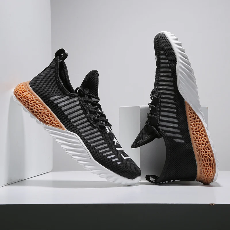 Мужские кроссовки Hemmyi белые дышащие Flyknit Chaussure Homme на шнурках повседневная обувь