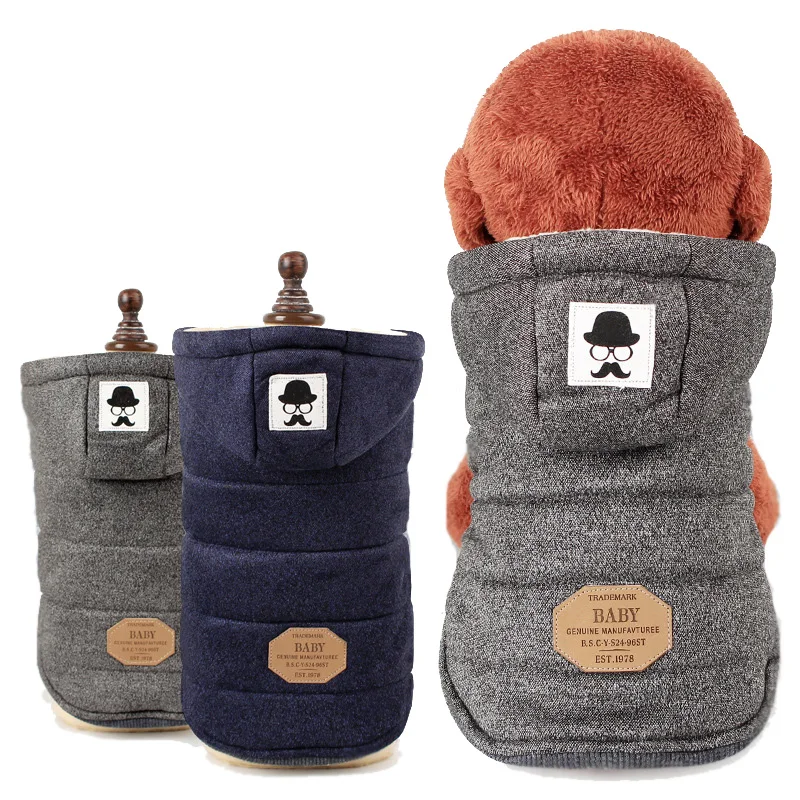 Зимняя одежда для двухфутовых домашних животных собак теплая мягкая хлопковая