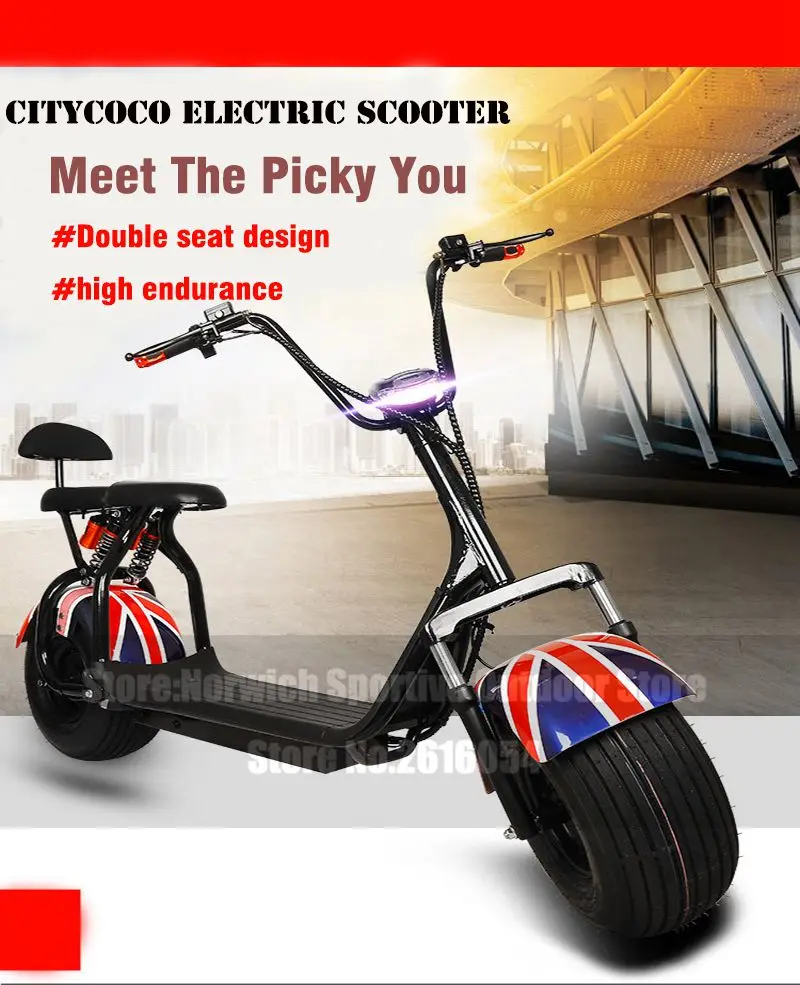 Citycoco Электрический скутер для взрослых Fat Tire E-Bike 1000 Вт два сиденья гидравлический амортизатор завод велосипедов