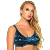 c 046 women bra blackgreensilver 3 colours satin embroidery unlined push up cup big size 36 38 40 42 44 46 dd ddd e f full cup