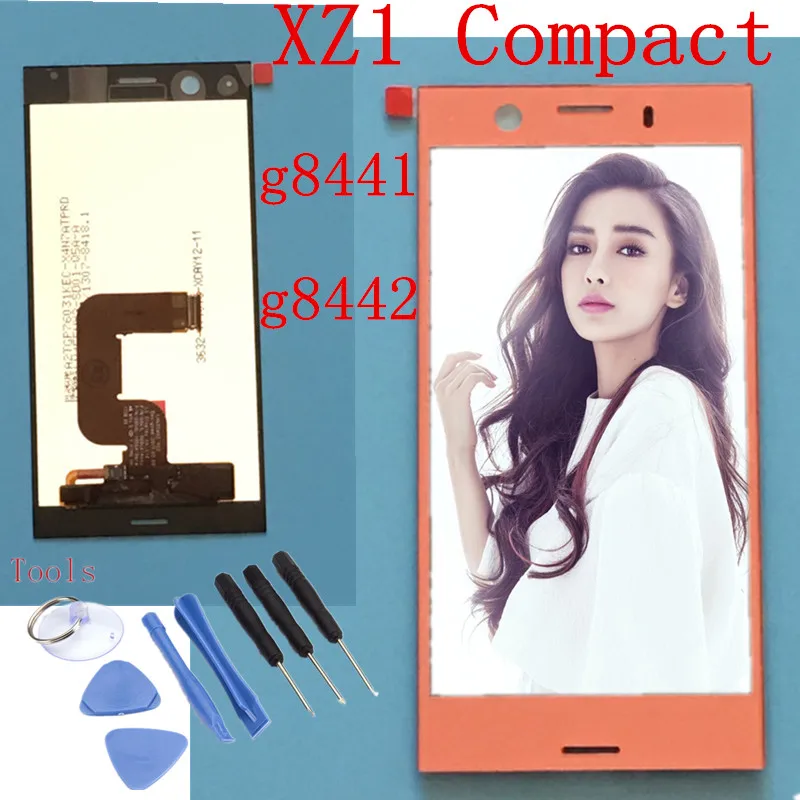 Черный серебристый цвет синий розовый для Sony Xperia XZ1 компактный g8441 g8442 ЖК дисплей