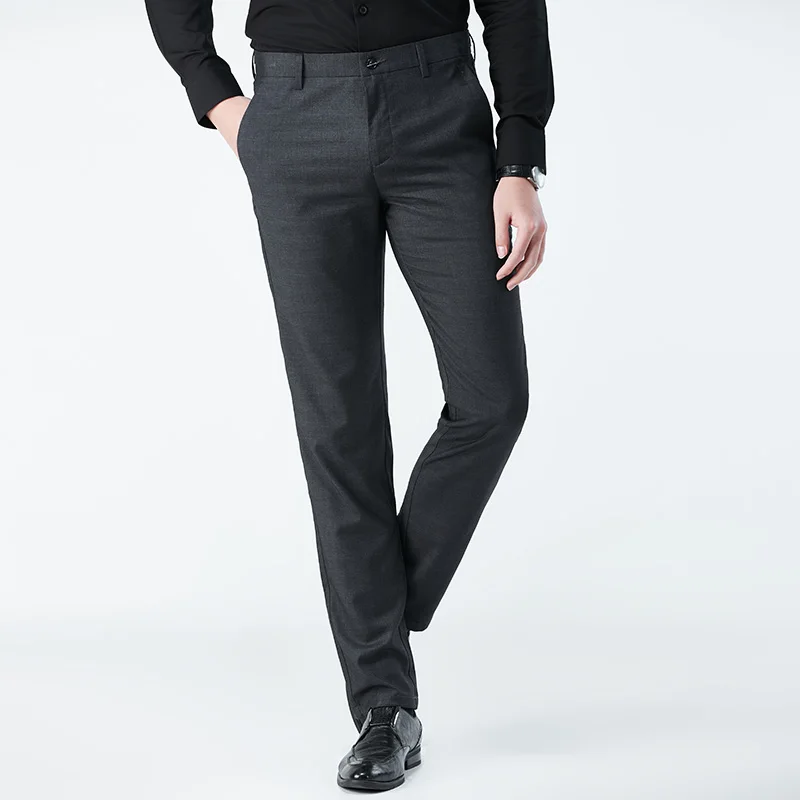 

Suit Pants 2020 New Mens Dress Pants Fashion Slim Fit Youth Business Office Trousers Gray Mens Pants Formal Perfume Masculino