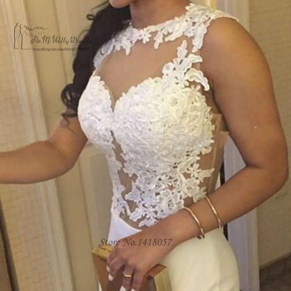 Женское вечернее платье-русалка белое кружевное длинное платье со шлейфом для