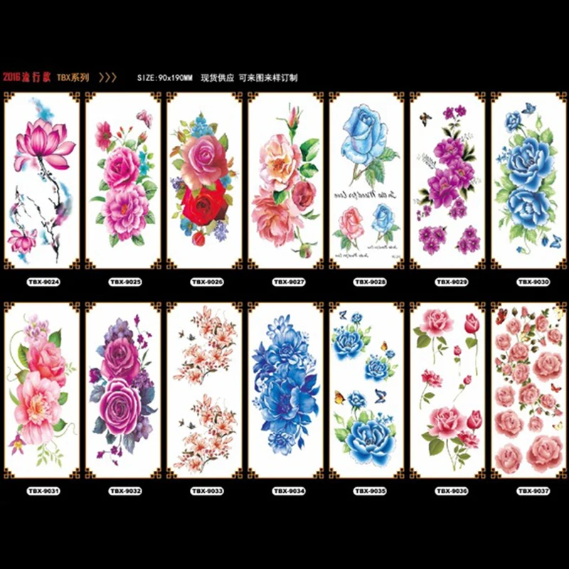 Водонепроницаемый Временные татуировки Henna tatuajes Tatouage temporaire Femme Rose Wintersweet BLUELOVER
