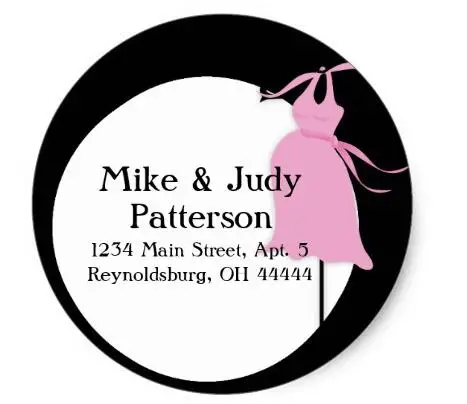 

1.5inch Pink Maternity Dress Round Return Address Label Classic Round Sticker