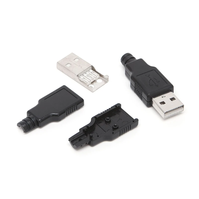 10 комплектов сделай сам USB 2 0 тип А штекер 4-контактный разъем с пластиковой