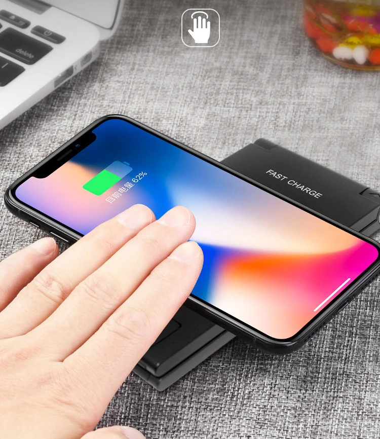 10 Вт складной Qi Беспроводное зарядное устройство для iPhone XS Max XR 8 Plus Samsung Galaxy Note 9 S9 S8
