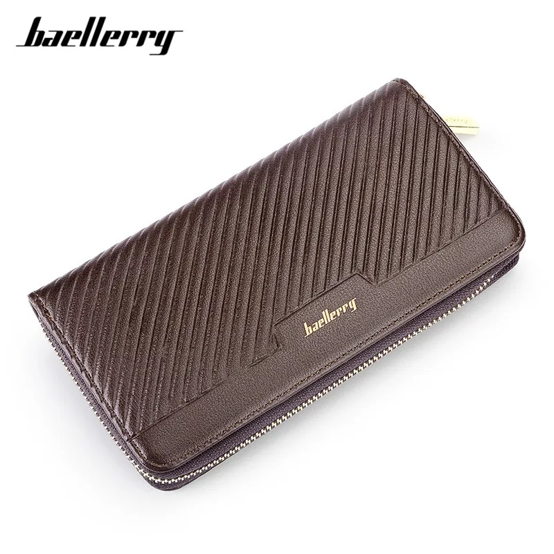 Модный однотонный Кожаный Клатч Baellerry для телефона брендовый мужской кошелек на