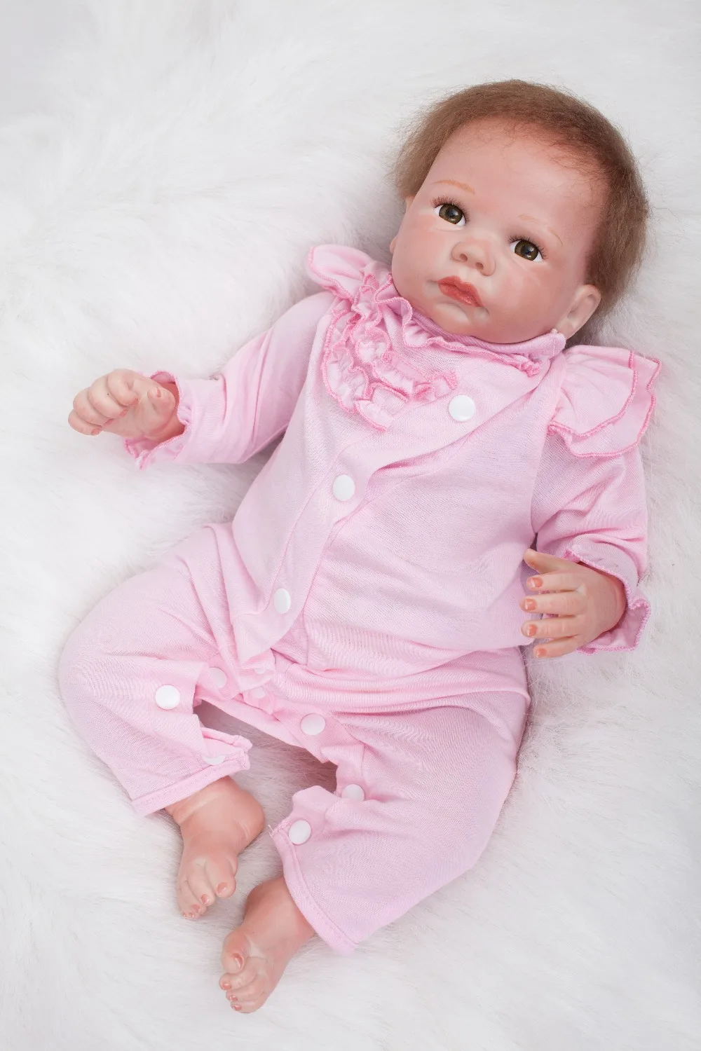 

18" Realistic Baby Doll reborn for girls toys real newborn baby looking soft touch dolls toys kids gift bonecas