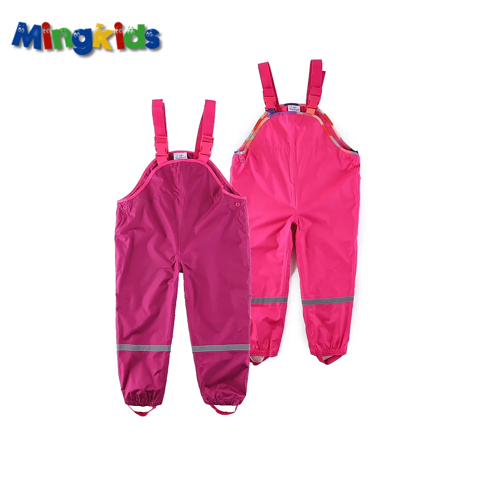 Mingkids водонепроницаемый комбинезон с хлопковой подкладкой брюки для девочек на