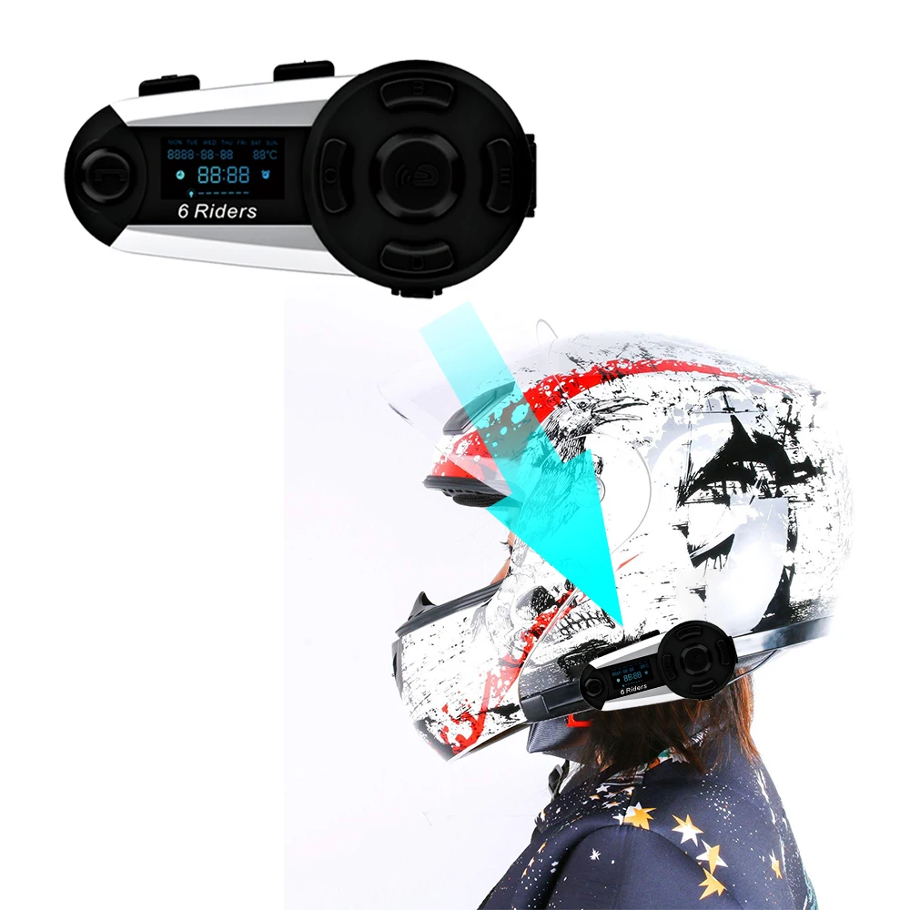 QPLOVE 2 шт. V6 Plus мотоциклетный шлем Bluetooth Интерком 1200 м беспроводное расстояние 6