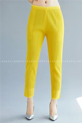 HOT SELLING Miyake women's shebian coarse ankle length trousers quinquagenarian  trousers  pleated trousers IN STOCK