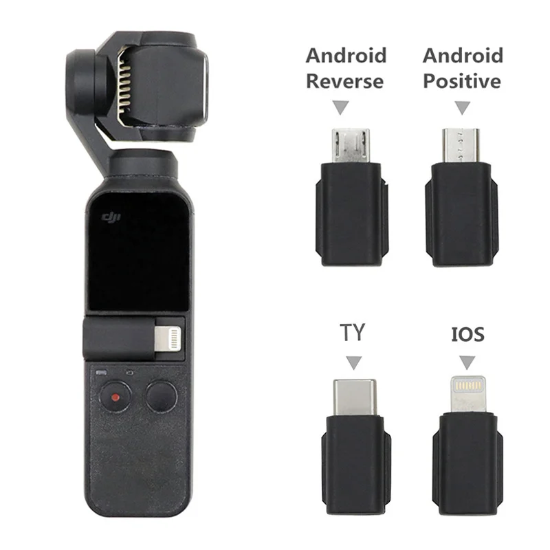 Для DJI Osmo Pocket Accessiories для OSMO Camera Handheld Gimbal Phone Adapter Plug TYPE C IOS Android USB|Аксессуары систем