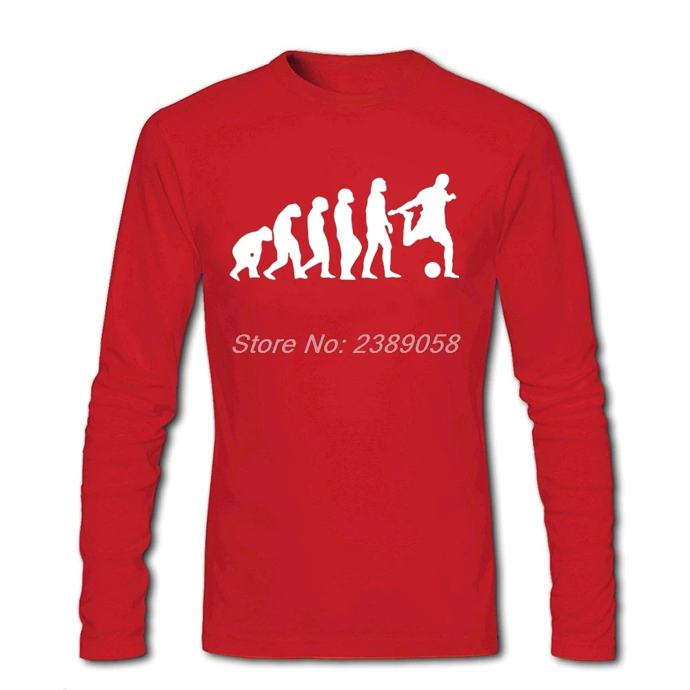 Новый стиль Мужская футболка с длинным рукавом Footbal Evolution крутая печать хип-хоп