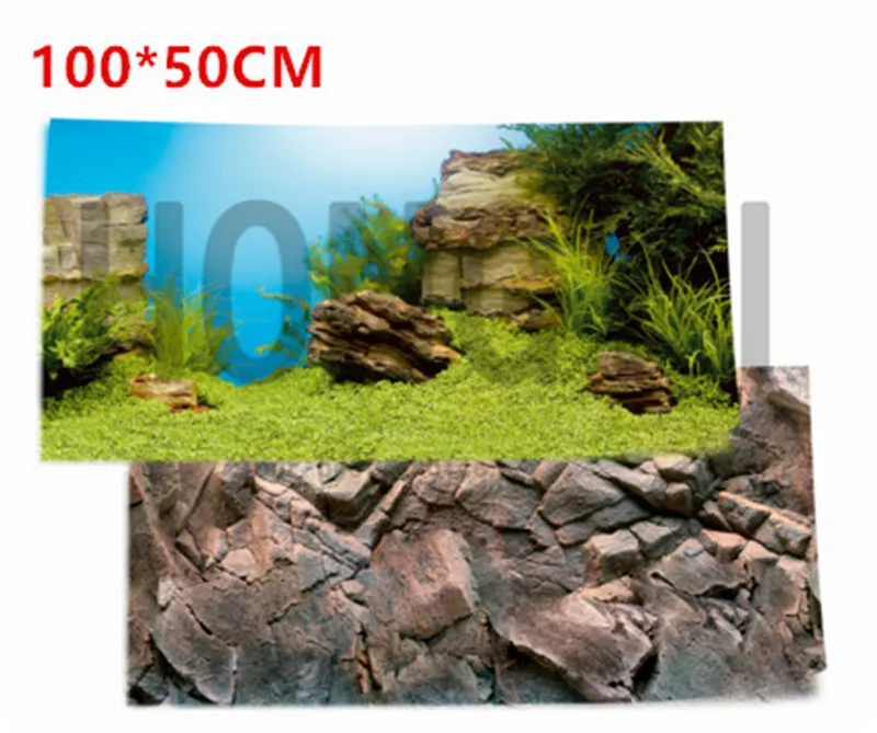 100 50CM JUWEL 1 шт. фоновая картина для аквариума двухсторонний фон для аквариума Плакат Украшение для аквариума стена Силиконовое масло - Цвет: 100 50CM
