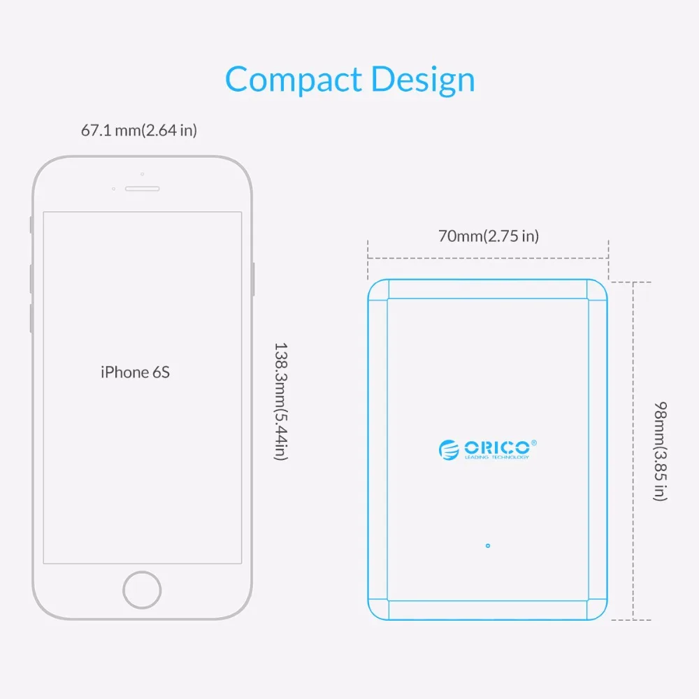 ORICO универсальное USB зарядное устройство 6 портов смарт-зарядное 5V2.4A Макс выход 50