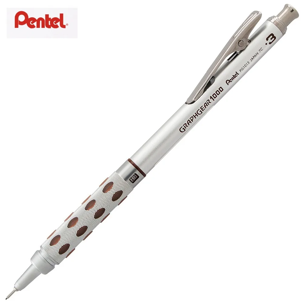 1 шт. Pentel график Шестерни 1000 автоматический разработки карандаш, 0,3 0,7 0,9 0,5 мм привести Размеры, матовая Металлическая бочка
