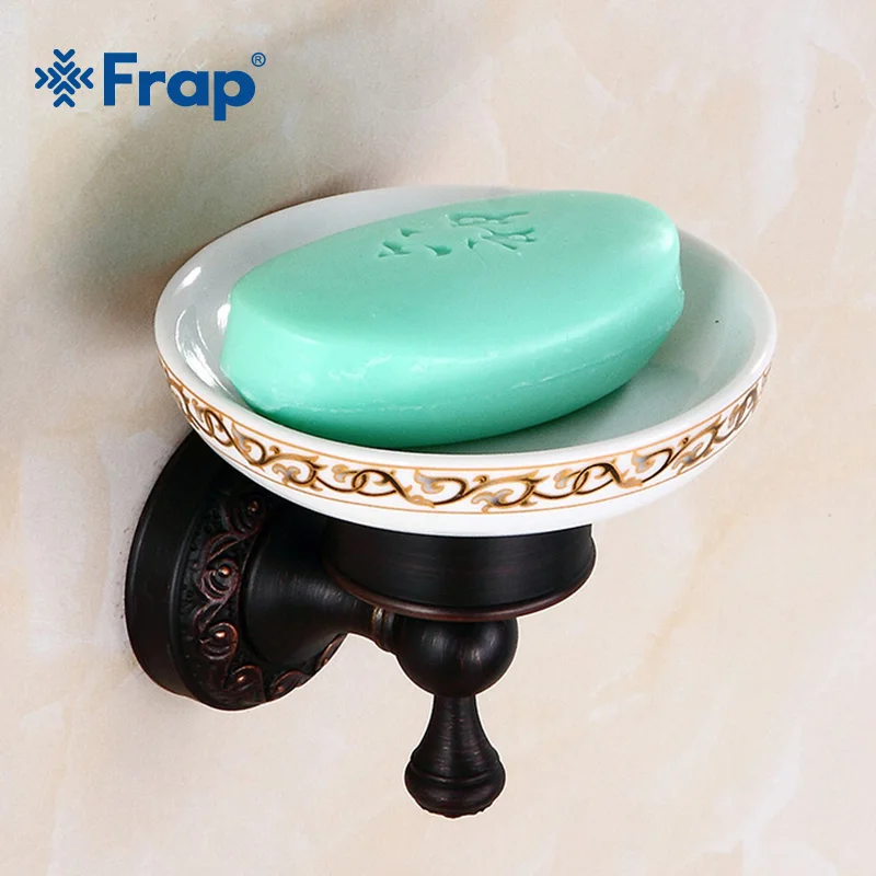 FRAP Antique Wall-mounted Soap Dish Holder Pure Copper Bathroom Basket Ceramic Separable Bath Accessories Y18031 | Обустройство дома