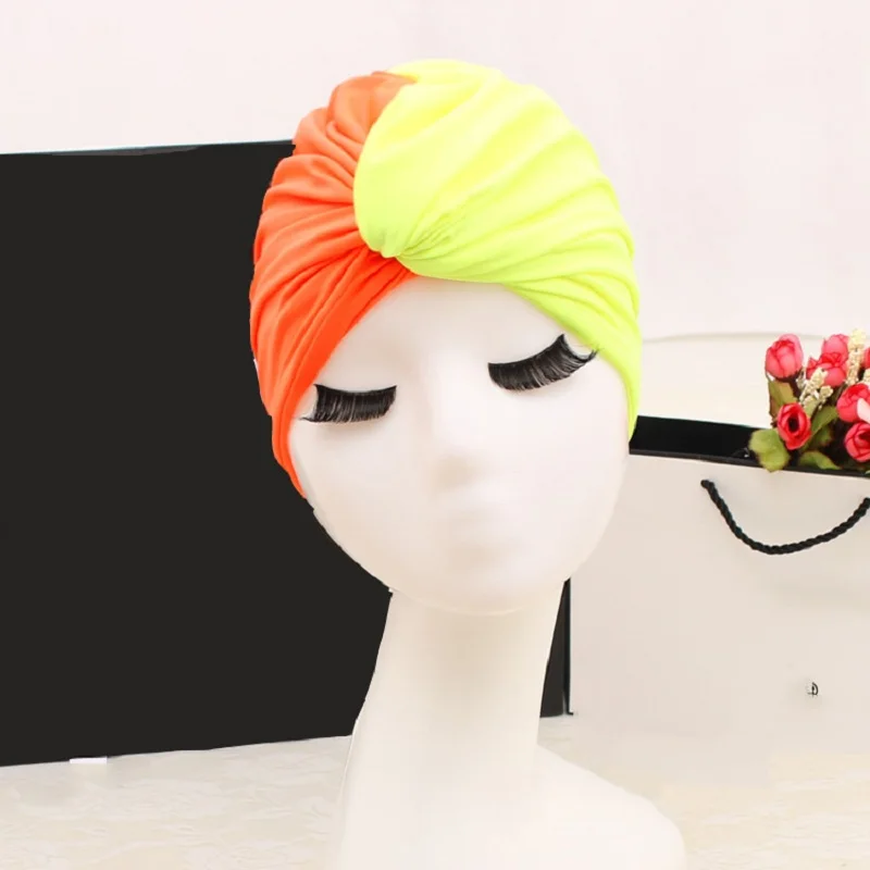 

FGHGF 2018 Swim Pool flower Swimming Cap Hat for Women Bathing caps for Long Hairs splice Ear Protection Large Free size