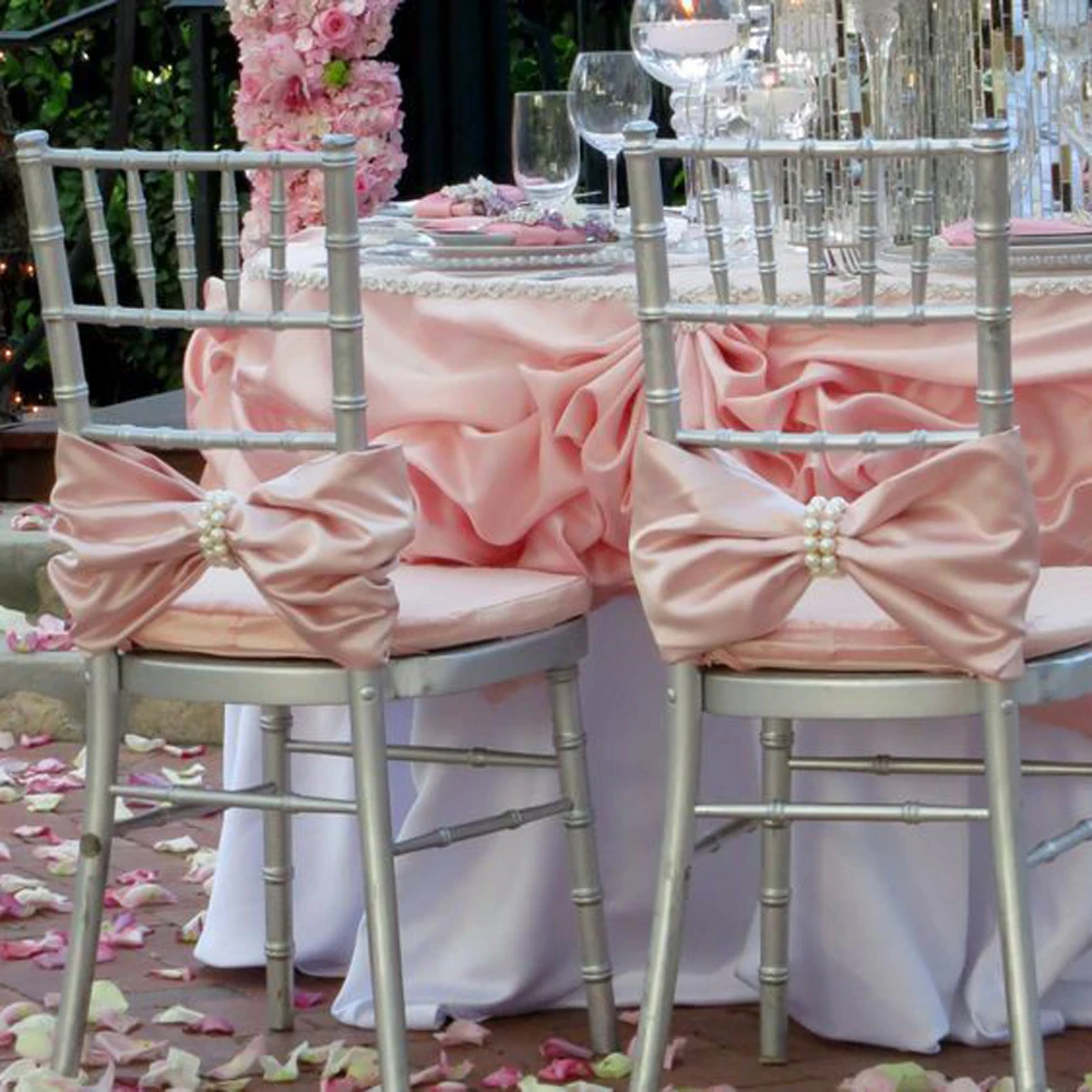 100 шт Chiavari атласная лента для стула с Preal пряжкой для свадебного украшения разноцветный атлас пояс для стула