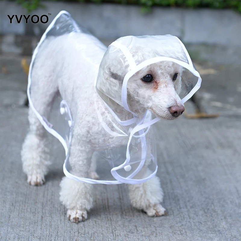 YVYOO S-XL Waterproof Transparent Pet Dog Raincoat Cat Puppy Outdoor Clothing For Small Dogs Rain Cover Jacket G09 |