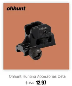 Ohhunt Охотничьи Аксессуары Передние и задние прицелы. 22 крепление направляющей «Ласточкин хвост» быстросъемный Тактический волоконно-оптический Открытый прицел для пневматического пистолета