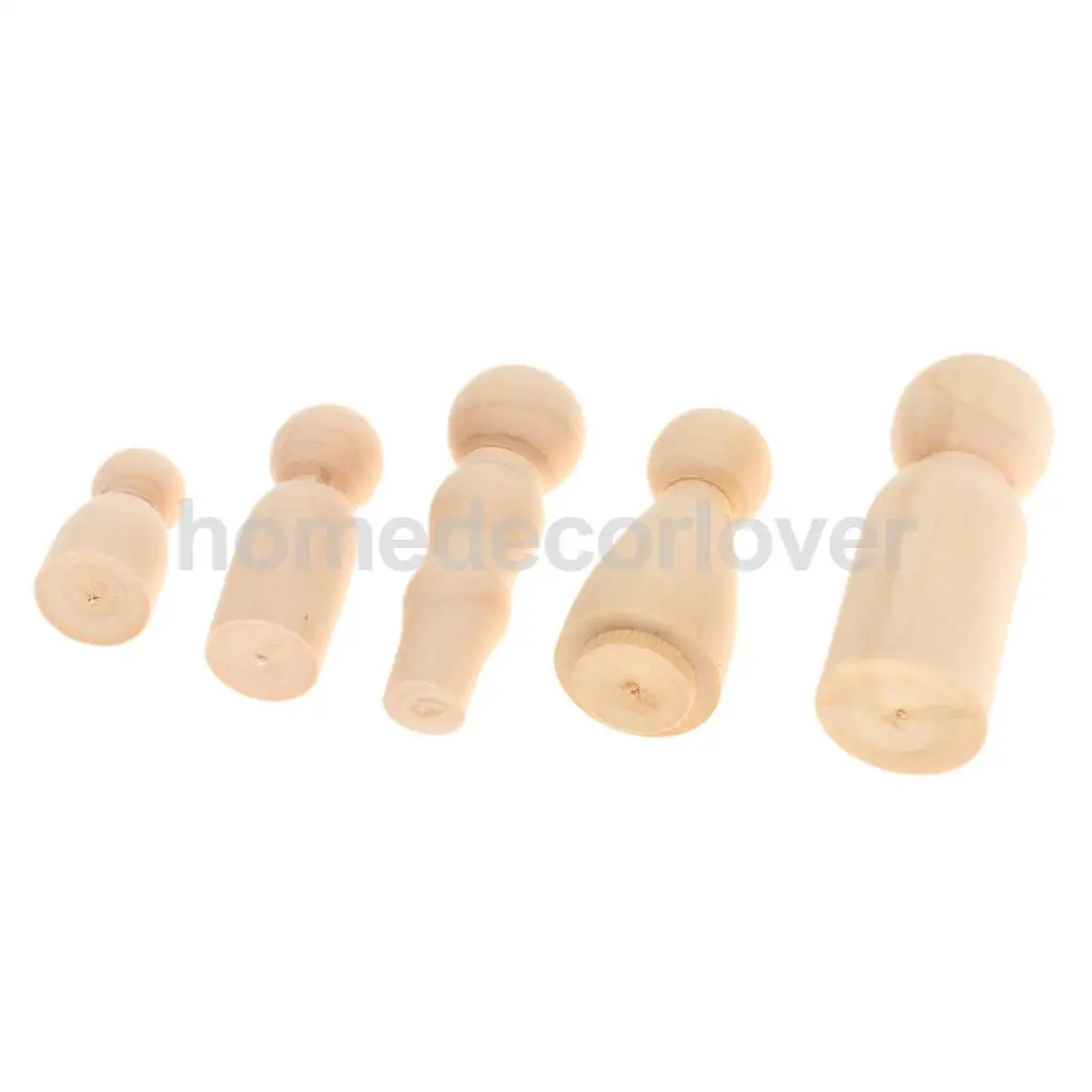 Натуральные деревянные колышки для кукол MagiDeal 5 шт. всей семьи сделай сам