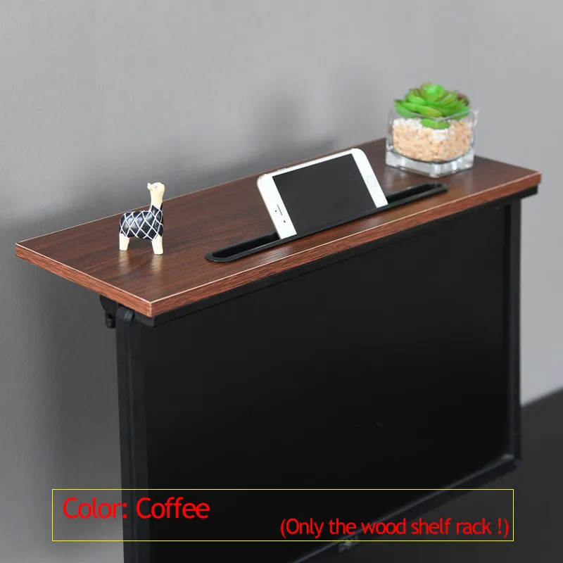 Coffee Офисный Компьютерный монитор, Верхняя Полка для хранения, подставка для крепления телевизора, домашний стол, перегородка, органайзер, коробка, подставка - Цвет: Coffee