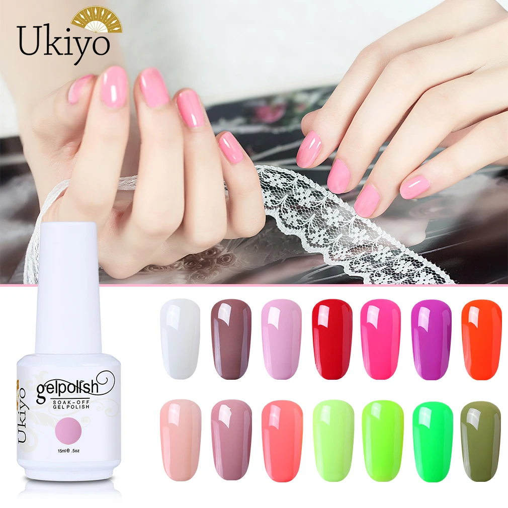 

Ukiyo Nail Art 15ml Gel Nail Polish Grey Dark Gel Polish Soak Off Gel Varnish Enamel Lucky Lacquer Nails Primer Base Top Coat