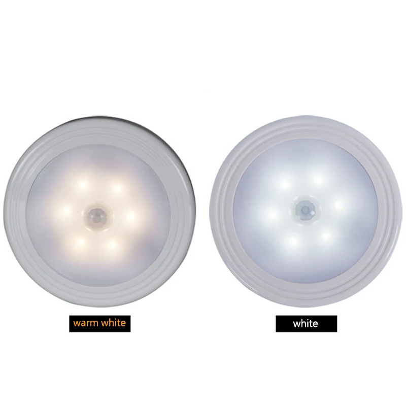 6 светодиодный датчик движения Ночной свет активированный на батарейках