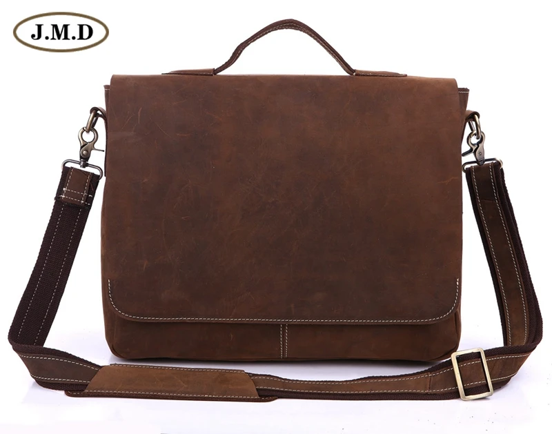 

New Arrival Crazy Horse Leather Men's Messenger Bag Briefcases Laptop bag Handbag Cross Body Bags 7108R-1