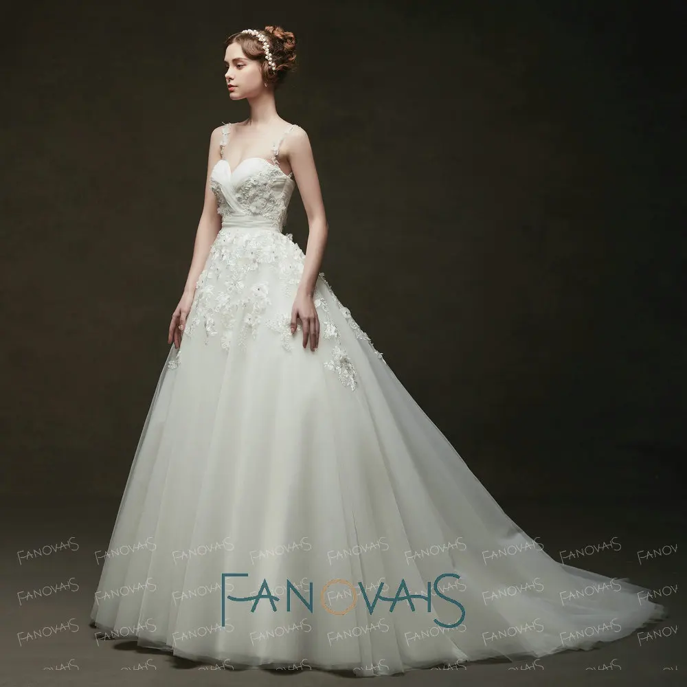 Старинные Тюль Свадебные Платья Бальные Кружева Vestido De Novia Robe Mariage Кристалл