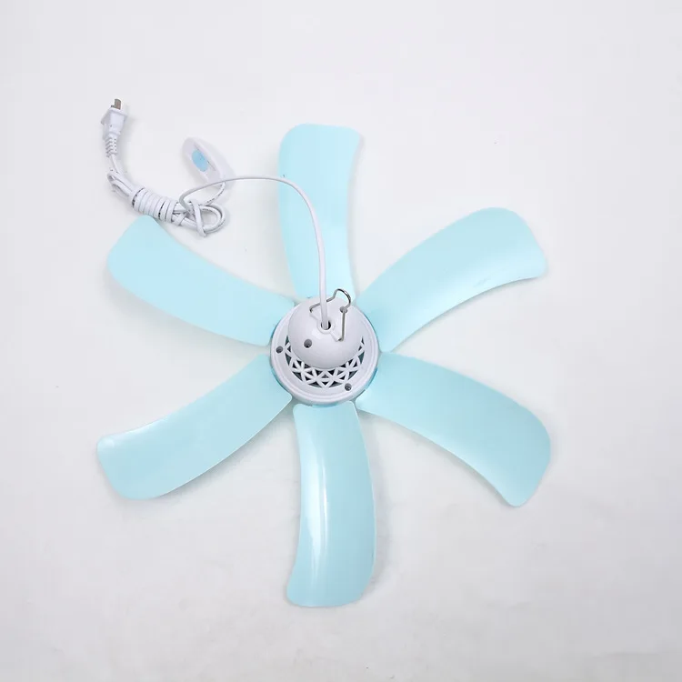 

Blue Color Electric 220V Energy Saving Ceiling Fan 6 Blades Summer Cooling Fan Household Ceiling Ventilator for Bedroom Bathroom