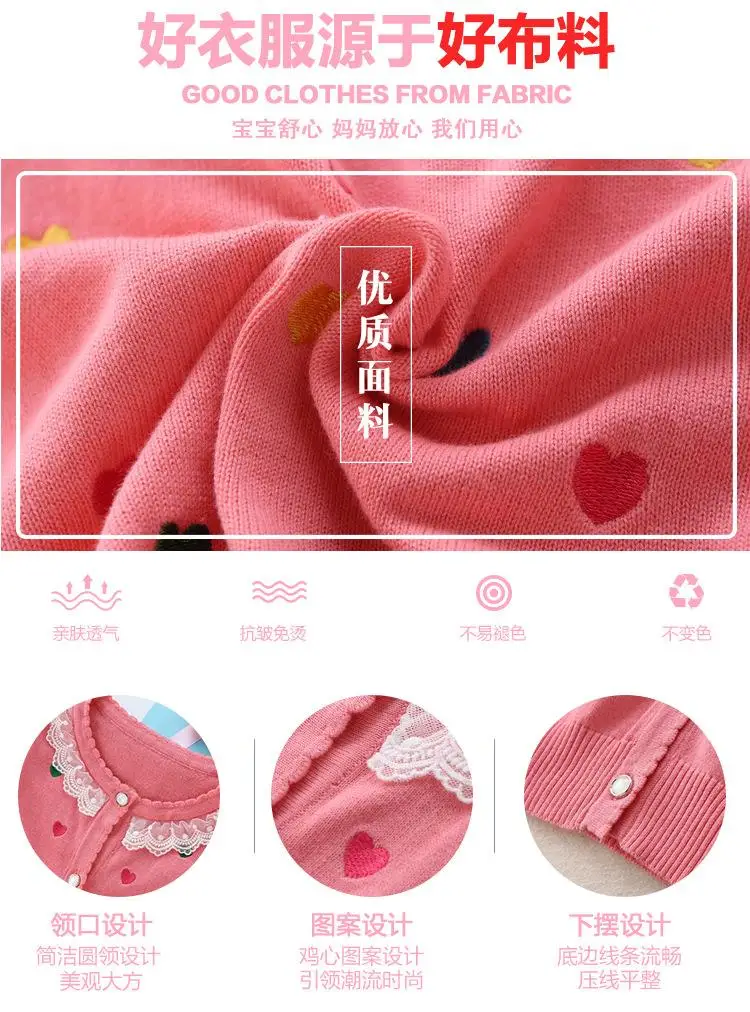 Новая детская одежда модные хлопковые кардиганы для девочек 2-6 лет Детские свитера Y8348