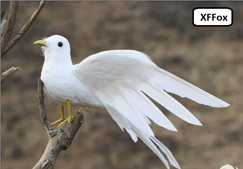 

cute simulation wings bird model foam&furs white bird gift about 25cm xf0514