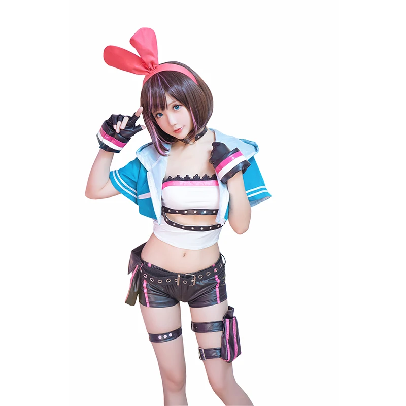 ROLECOS Kizuna AI Косплей головные уборы аниме первый виртуальный Ютуб косплей короткие
