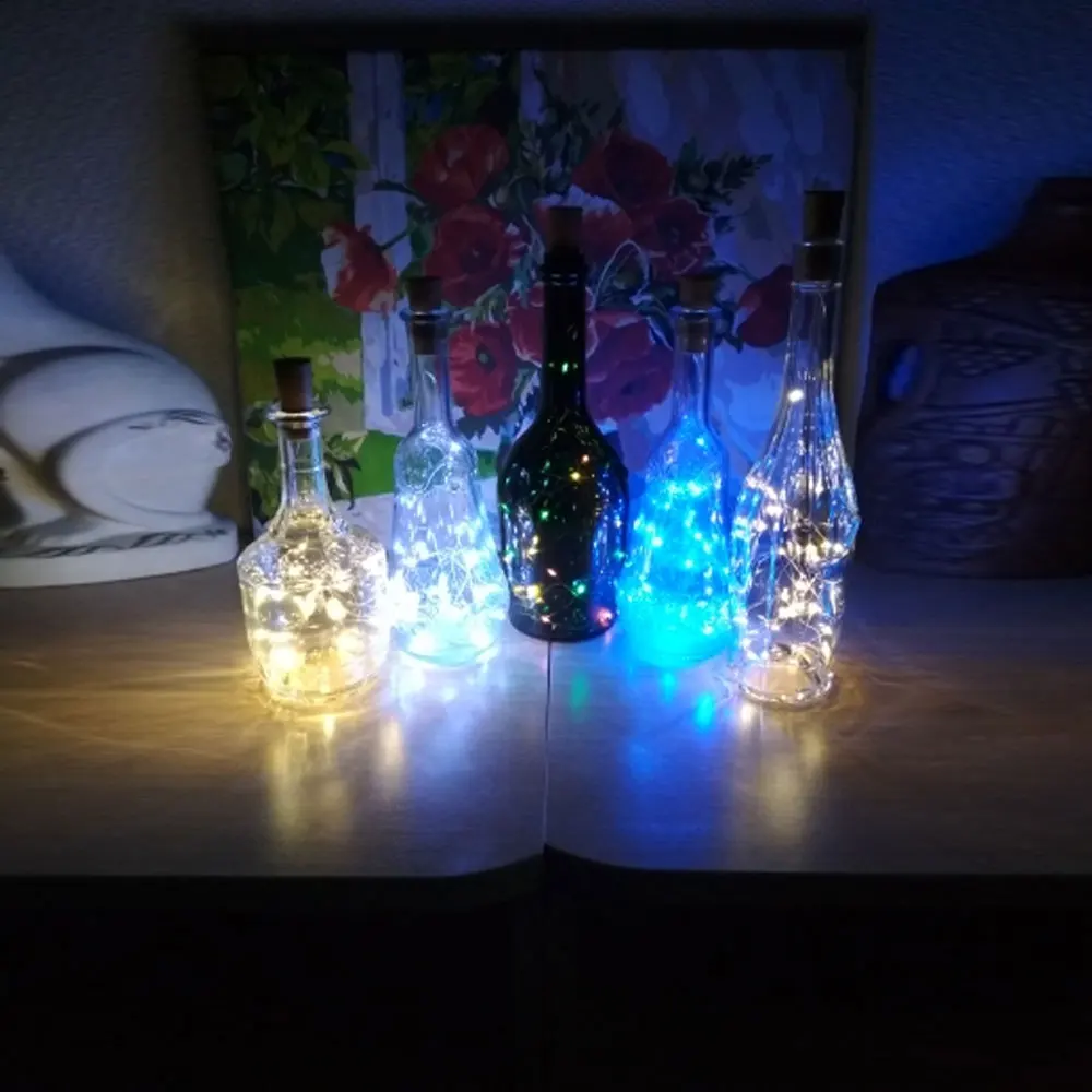 10LED 1 м гирлянда медная проволока коркер сказочные огни серебряная для стеклянной