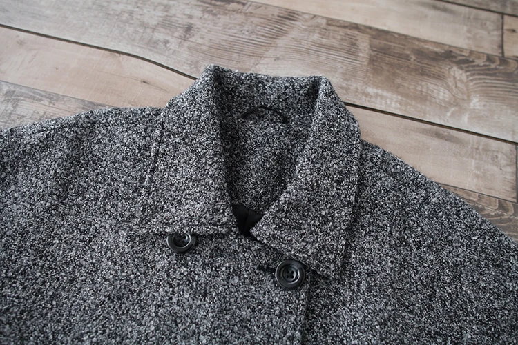 2017 Новинка зимы ретро сплошной цвет средней длины шерстяная куртка Для женщин с