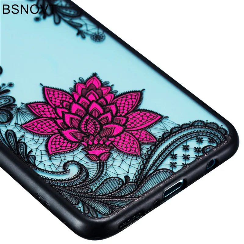 Чехол для Huawei Nova 3 чехол из мягкого ТПУ с рельефным черным кружевом и красным