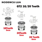 Детали для 3D-принтера GT2, аксессуар GT2, 20 зубьев, 16 зубьев, 20 зубьев, отверстие 5 мм8 мм, алюминий для GT2, 6 мм, открытый ремень ГРМ