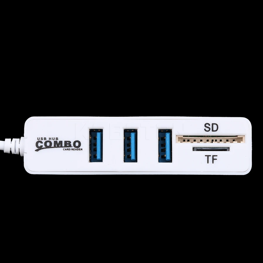 White 3 Ports Kebidu 6/3 портов все в одном usb-хаб комбинированный мульти USB2.0 разветвитель концентратор Micro Card Reader SD/TF 480 Мбит/с Высокая скорость для ПК компьютера - Цвет: White 3 Ports