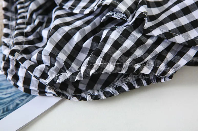 Милые кружевные шорты пачки для маленьких девочек черные клетчатые штаны