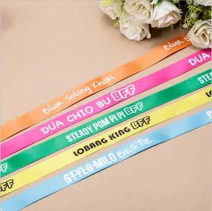 Custom Logo DIY satin ribbon Weddind & Personalized packing and marriage customize logo ribbon/GIFT PACKING sale by roll