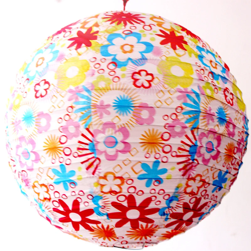 round lantern 18 Новые 40 см печати узор листьев лотоса Бумага Фонари декоративный шар фестиваль Китайский Бумага Фонари s Свадебная вечеринка Декор поставки - Цвет: round lantern 18