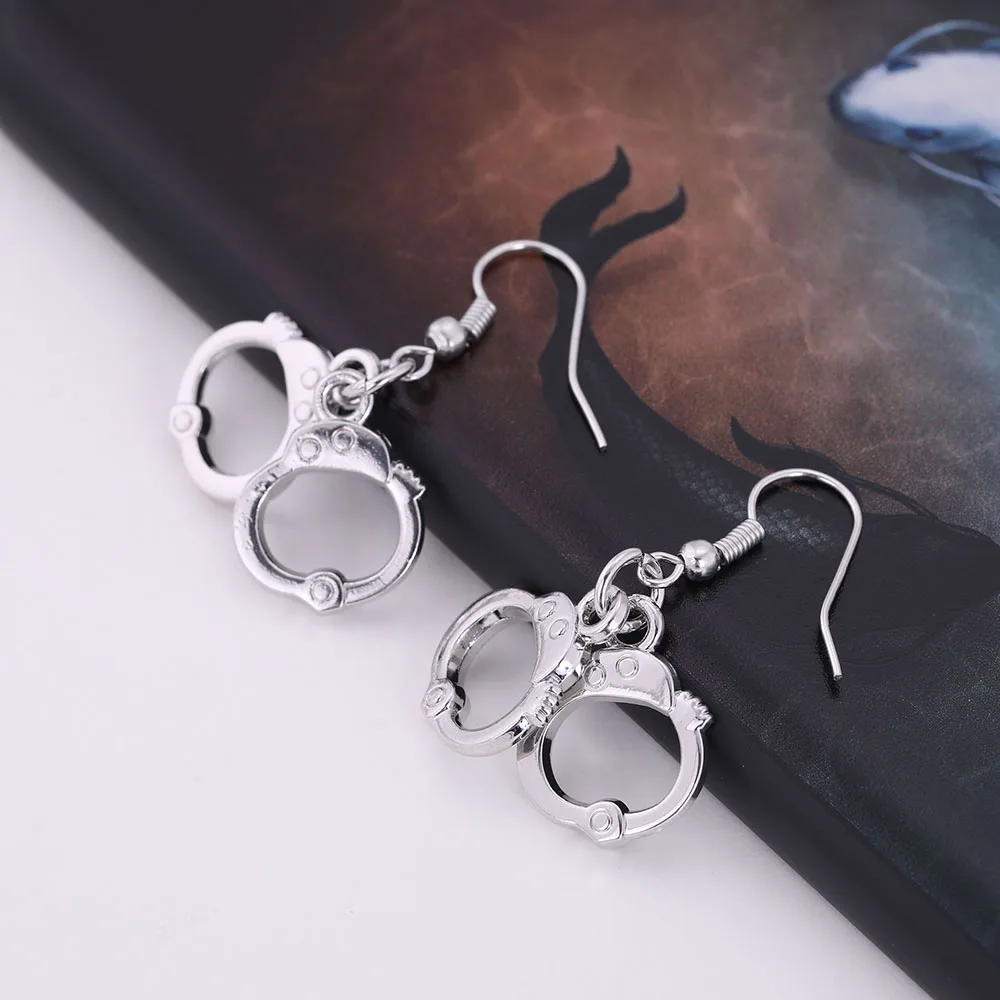 LIKGREAT Handcuff Errings Women Silver Color Jewelry Sets Handcuffs Pendant Necklace Best Gifts for Love Fashion Bijoux | Украшения и